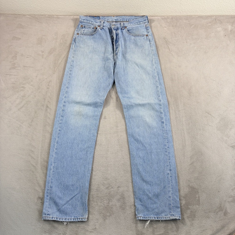 Vintage Levis 501 Jeans Men 31x34 (33x34) Blue Denim Button Fly Made in Poland